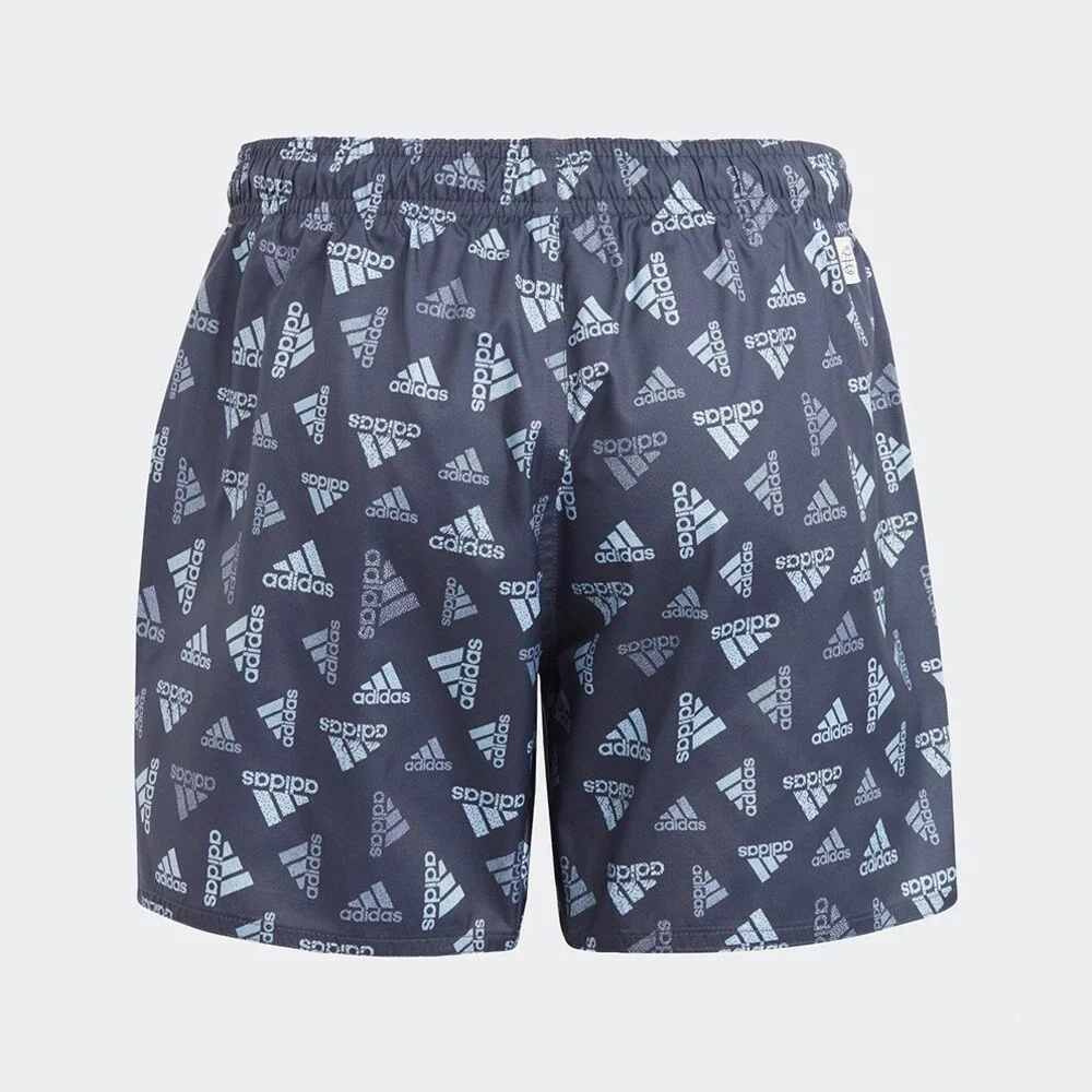 Adidas Classics Swim Shorts Kids Medium Navy Logo Print Elastic Waist JDM1194